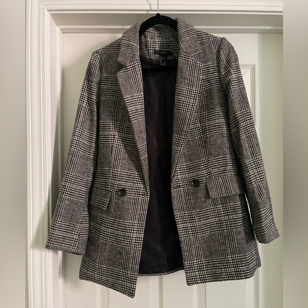 F21 Plaid Blazer | slightly oversized fit